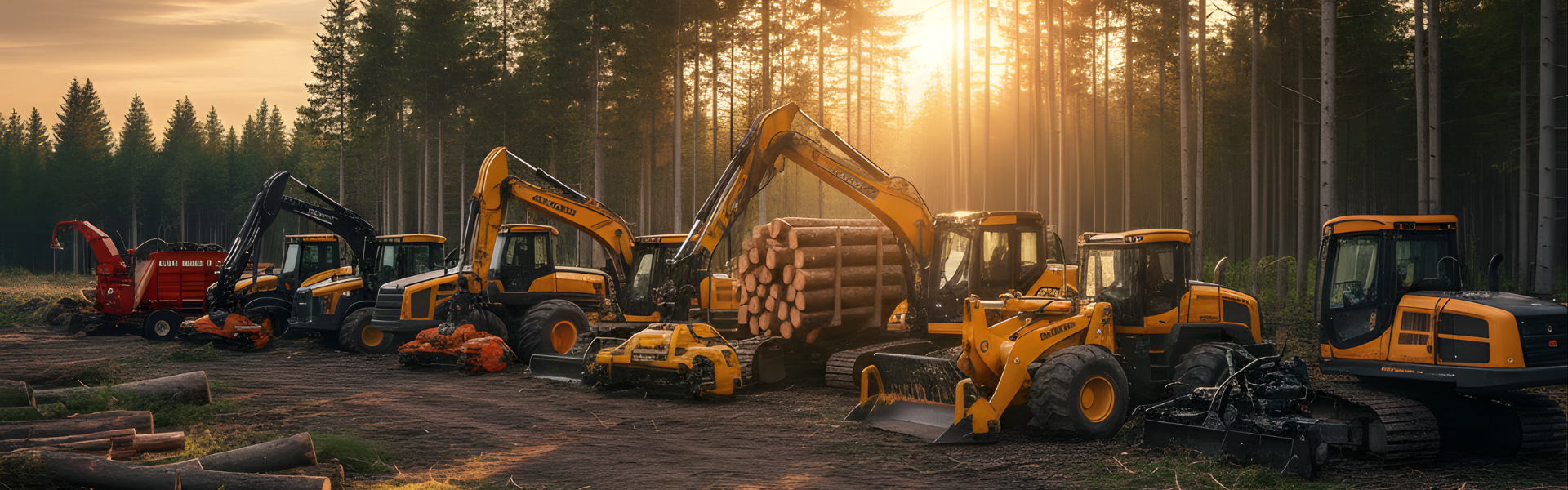 12V & 24V air conditioner for forestry equipment including feller bunchers, skidders, and log loaders in logging operation