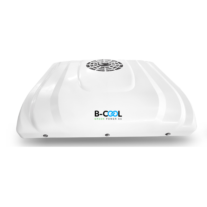 B-COOL 9RM 12V 24V DC rooftop no-idle air conditioner — 38 dB quiet, large cab coverage, aftermarket AC for semi trucks and heavy equipment