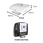 B-COOL 12RV rooftop no-idle air conditioner profile view — 12V 24V DC quietest RV AC with square cut and internal filters