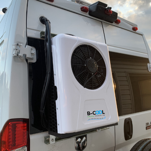 B-COOL FLEX ST - INSTALLED VERTICALLY ON THE BACK OF A VAN- 12V 24V SPLIT UNIT AIR CONDITIONER