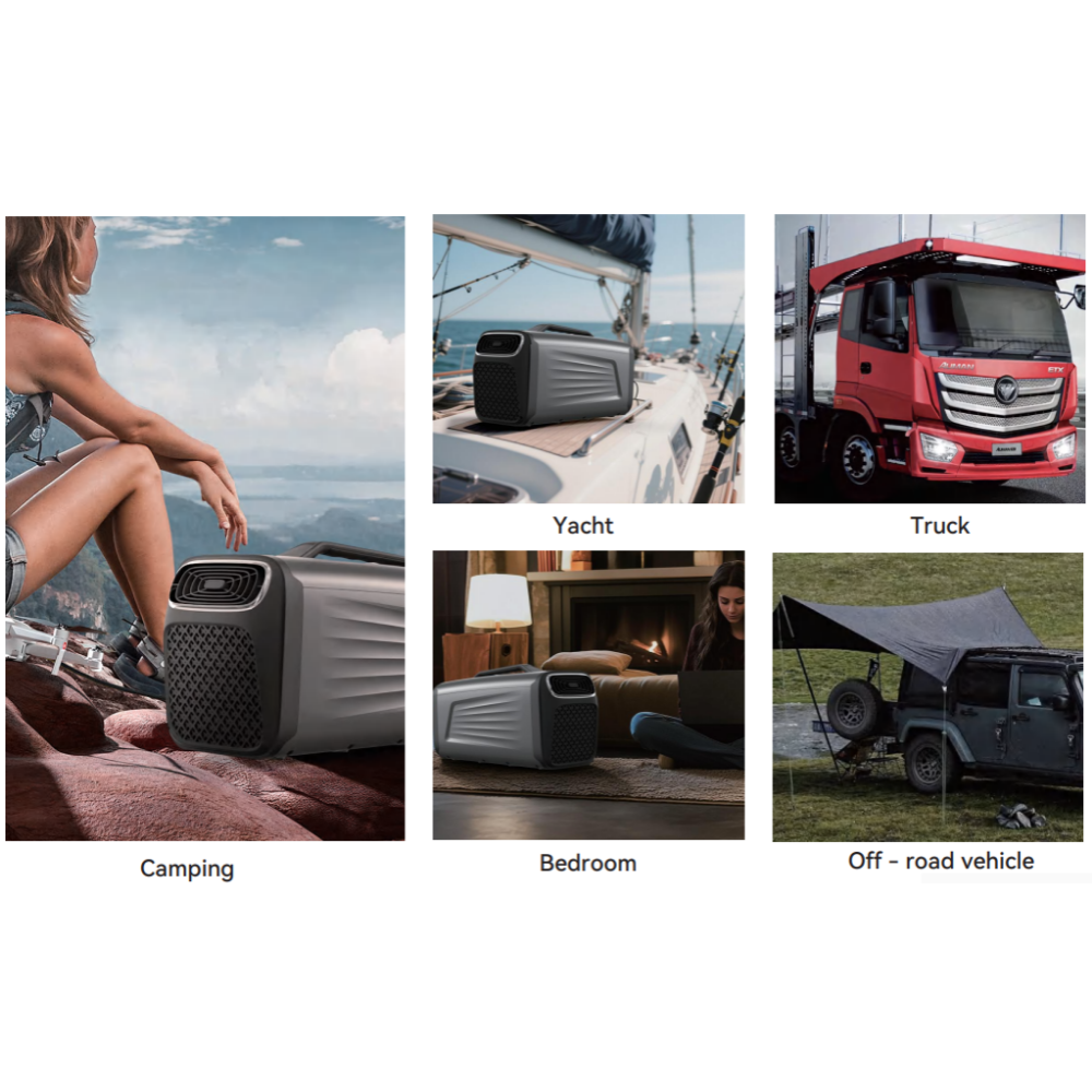 B-COOL PAC application scenes — camping truck yacht bedroom and off-road vehicle